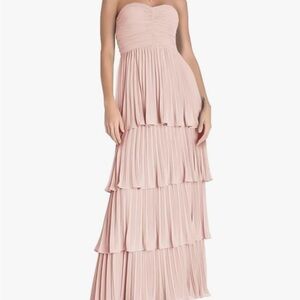 Elegant Pink Strapless Maxi Dress